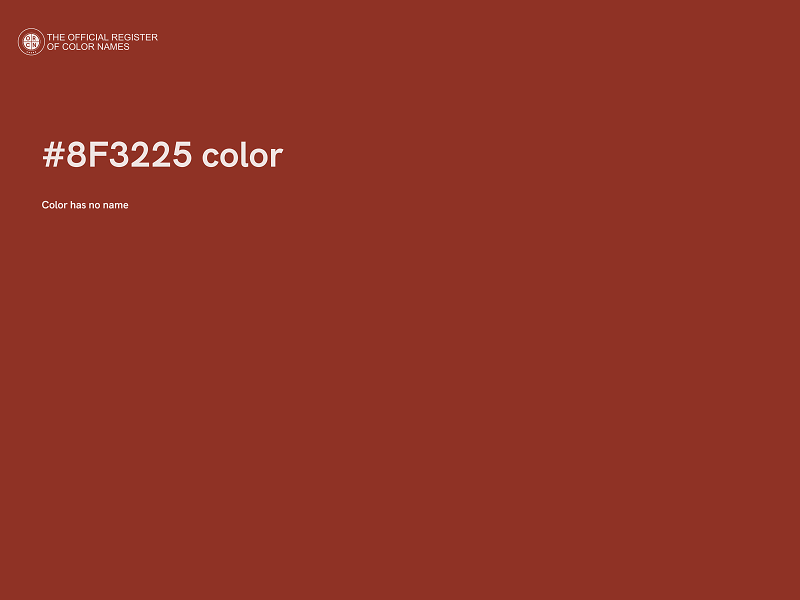 #8F3225 color image