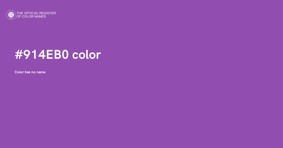 Color #914EB0 - The Official Register of Color Names