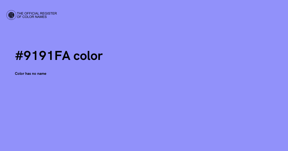 Fafae2 Code Color Color #9191FA - The Official Register of Color Names