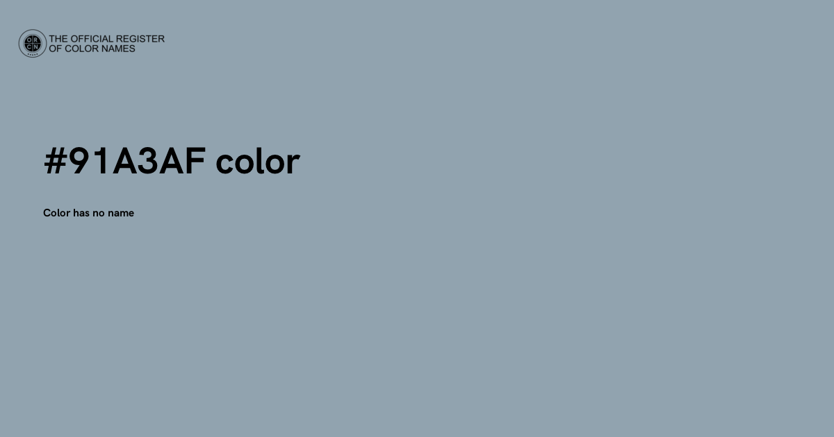 Color #91A3AF - The Official Register of Color Names