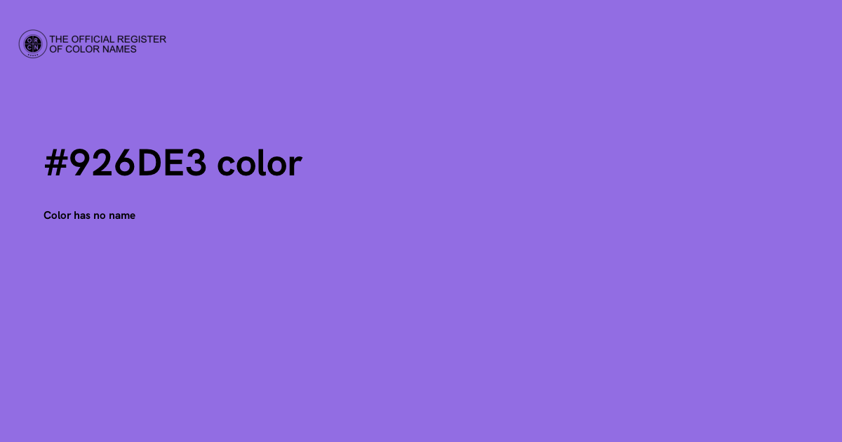 Color #926DE3 - The Official Register of Color Names
