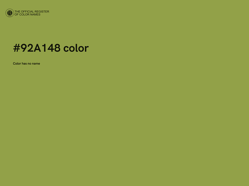 #92A148 color image