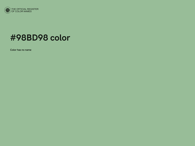 #98BD98 color image