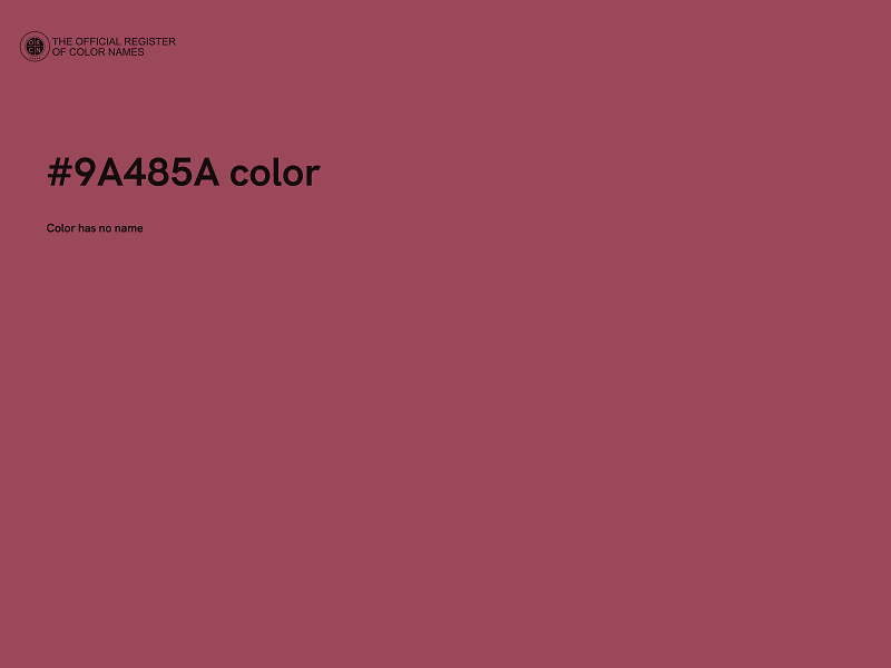 #9A485A color image