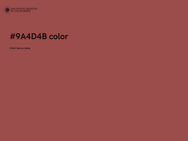 #9A4D4B color image