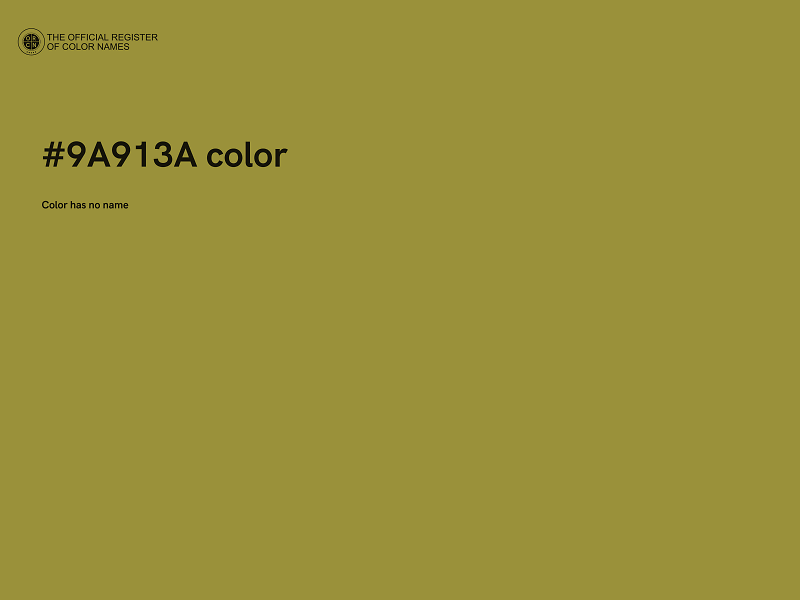 #9A913A color image