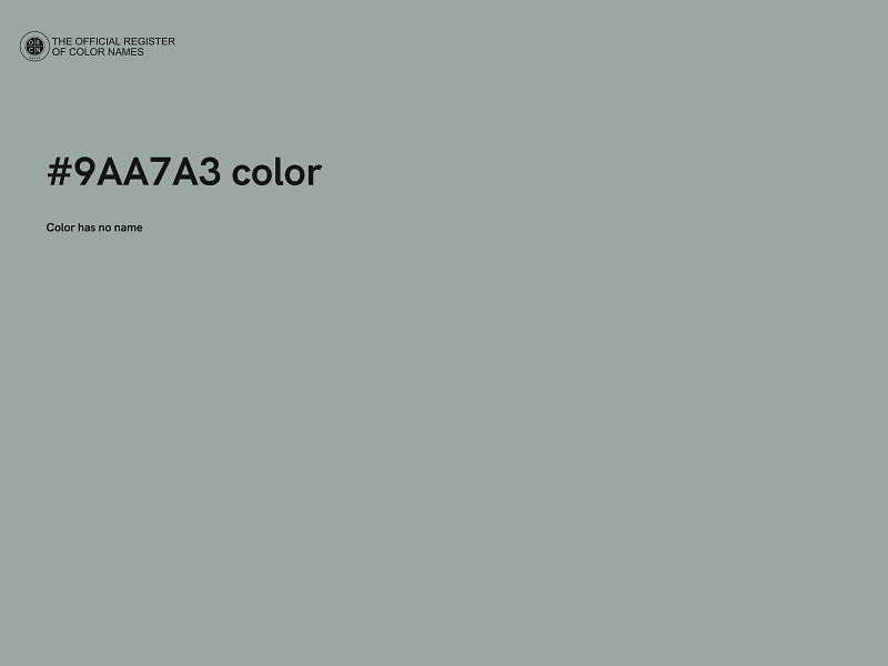 #9AA7A3 color image