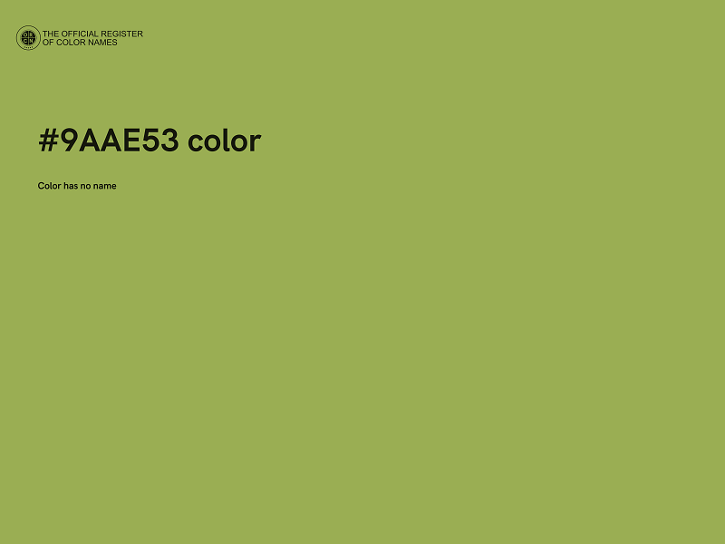 #9AAE53 color image