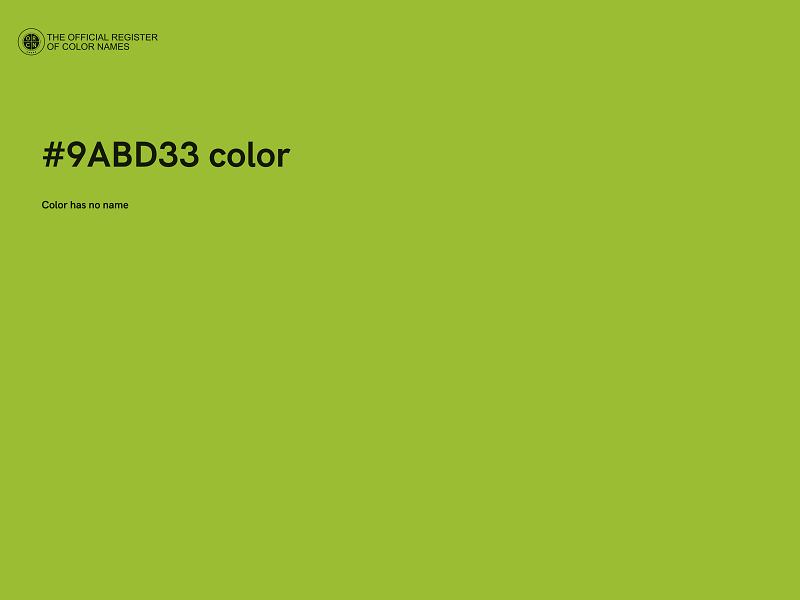 #9ABD33 color image