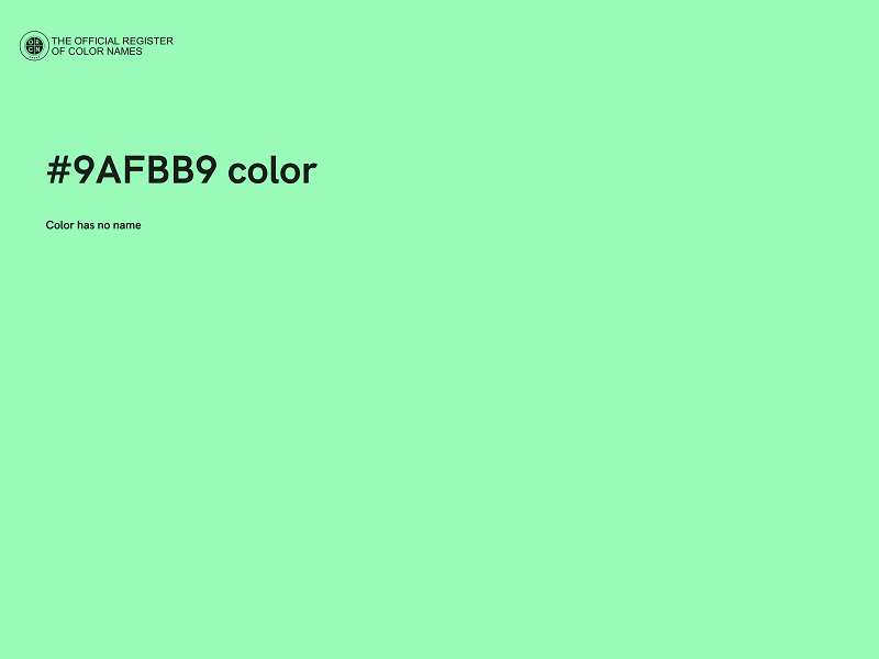 #9AFBB9 color image