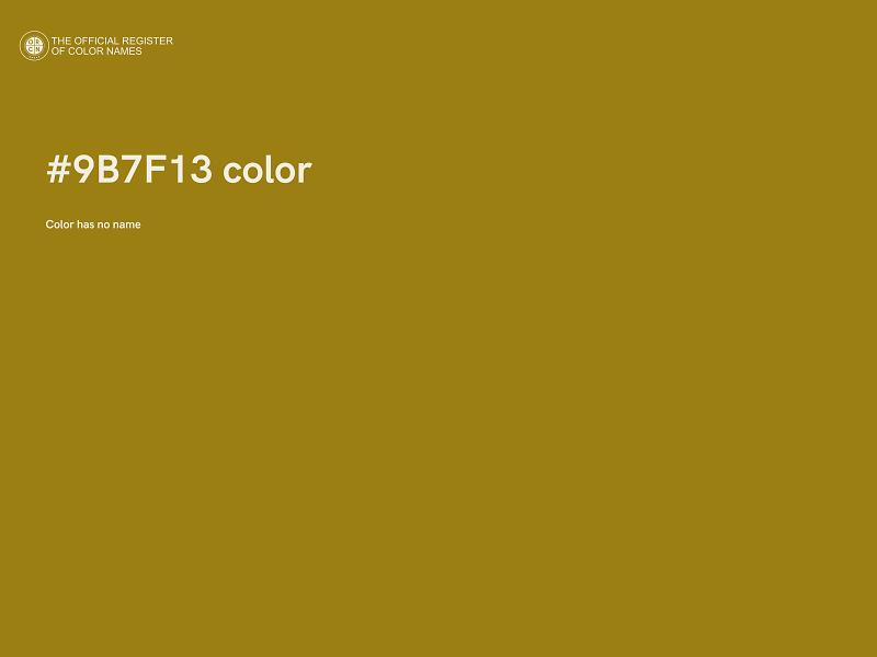 #9B7F13 color image