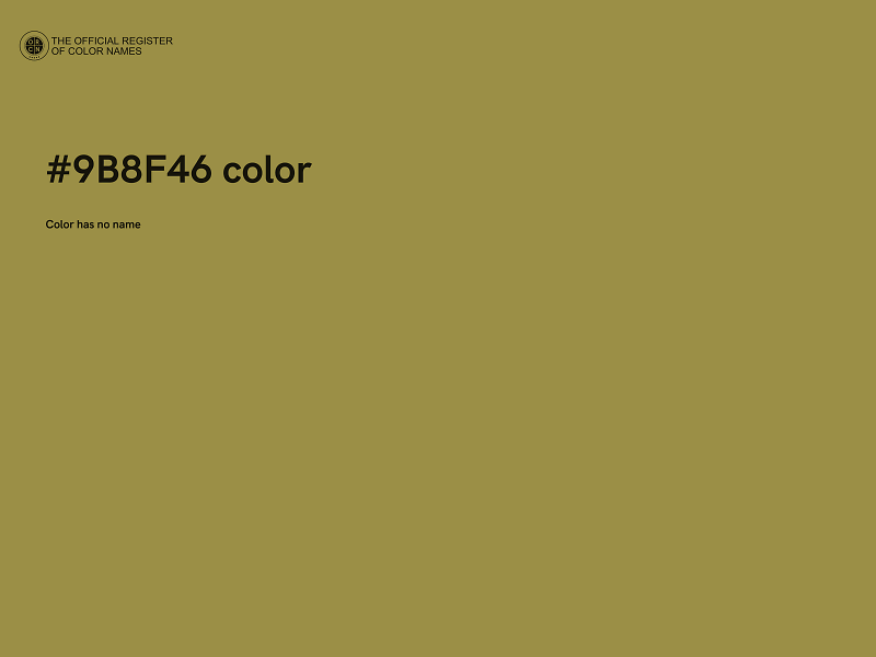 #9B8F46 color image