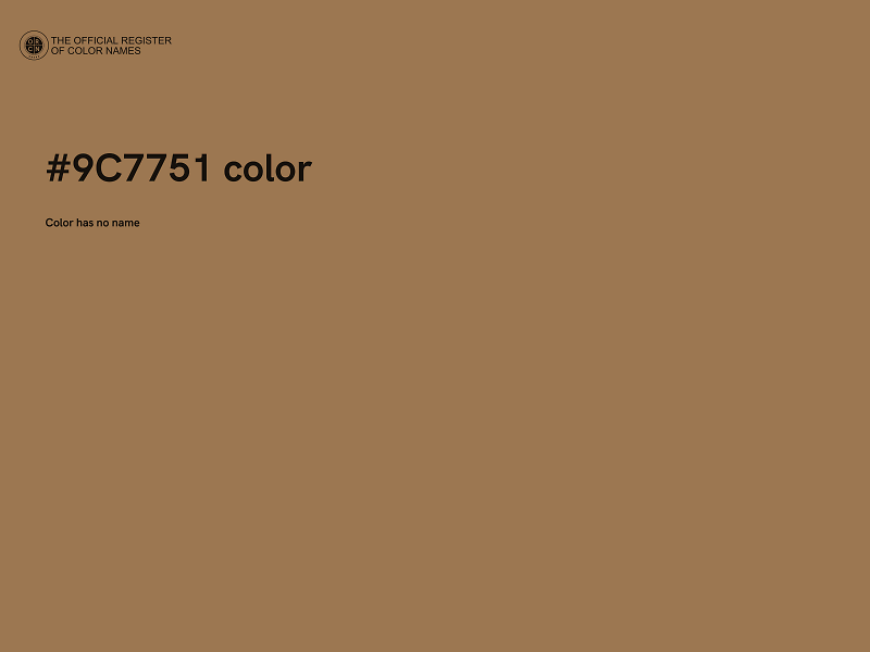 #9C7751 color image