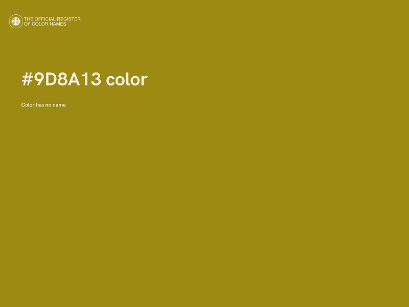 #9D8A13 color image