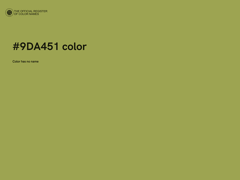 #9DA451 color image