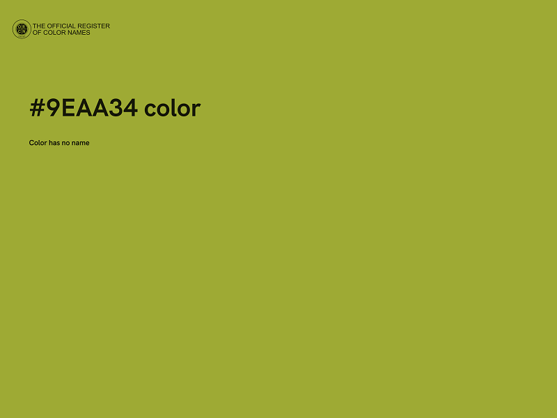 #9EAA34 color image