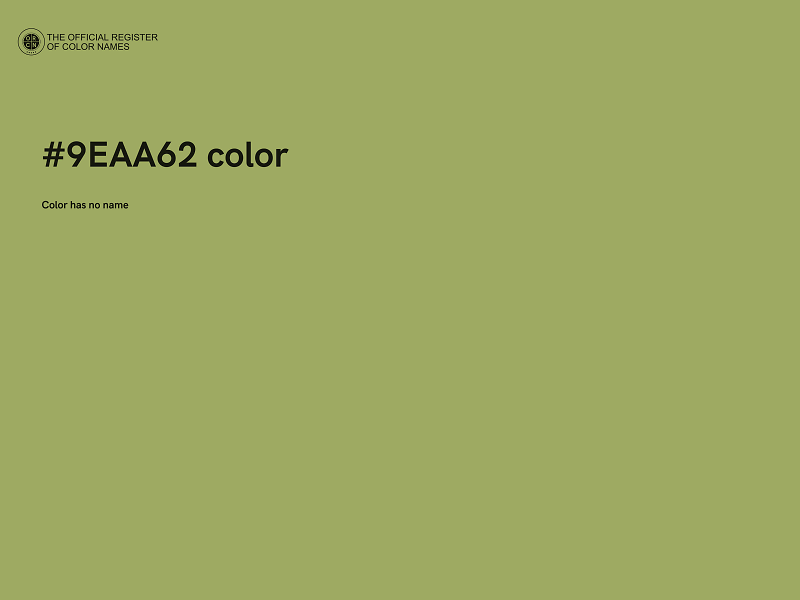 #9EAA62 color image