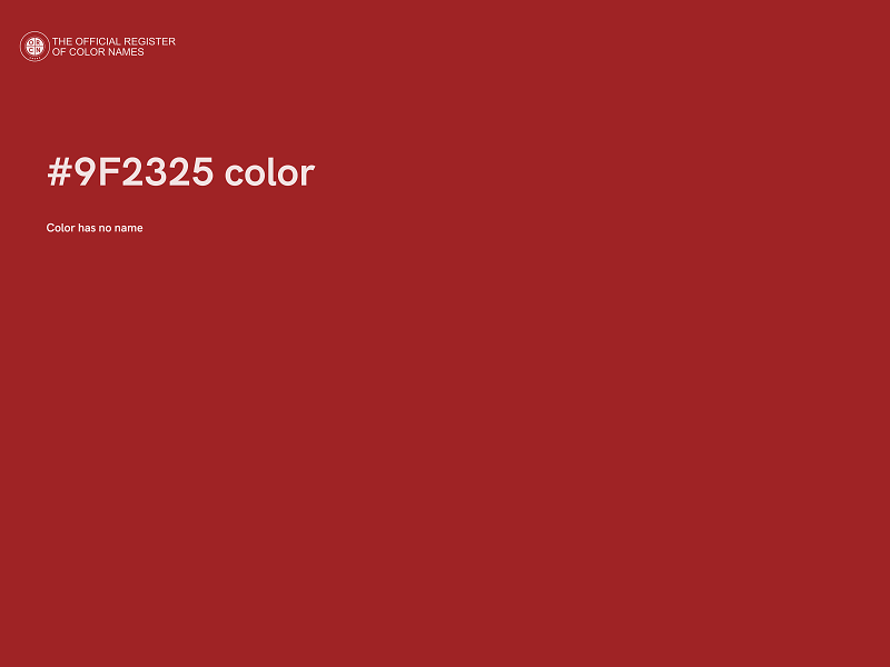 #9F2325 color image