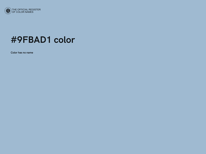 #9FBAD1 color image