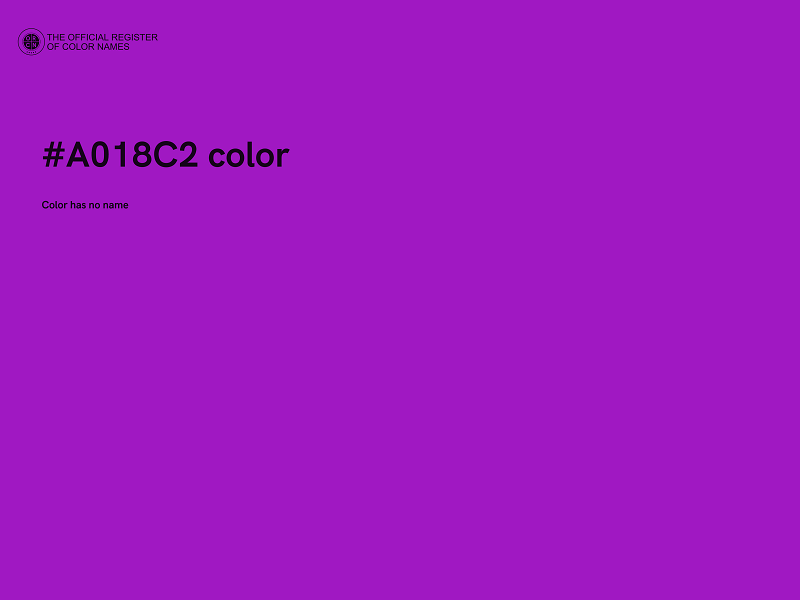 #A018C2 color image