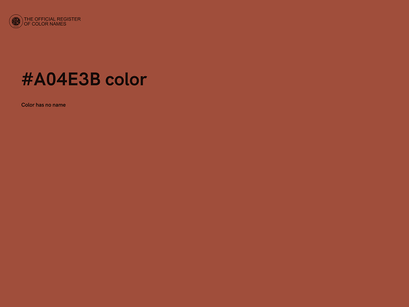 #A04E3B color image