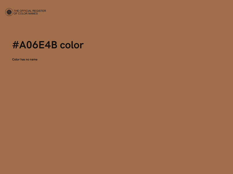 #A06E4B color image