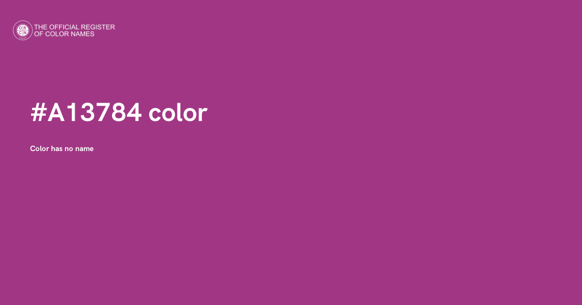 Color #A13784 - The Official Register of Color Names