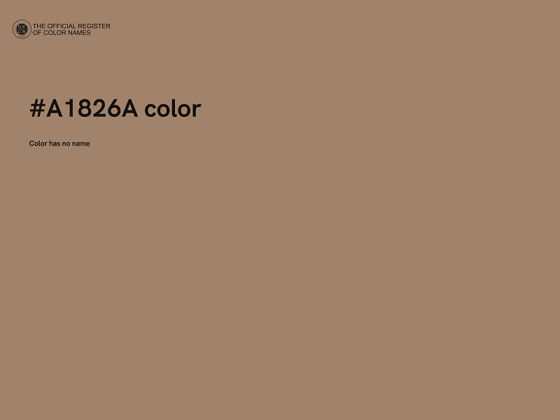 #A1826A color image