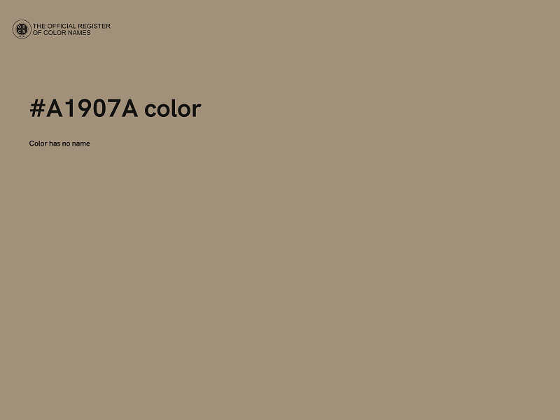 #A1907A color image