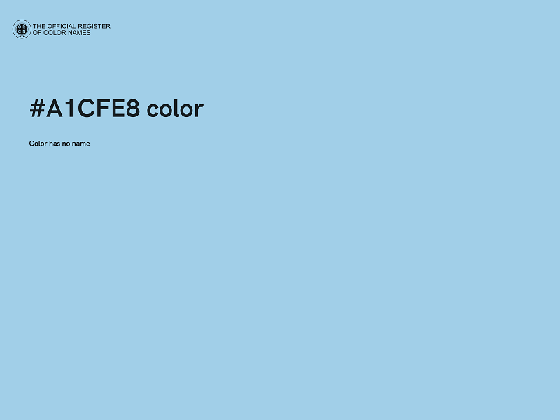 #A1CFE8 color image