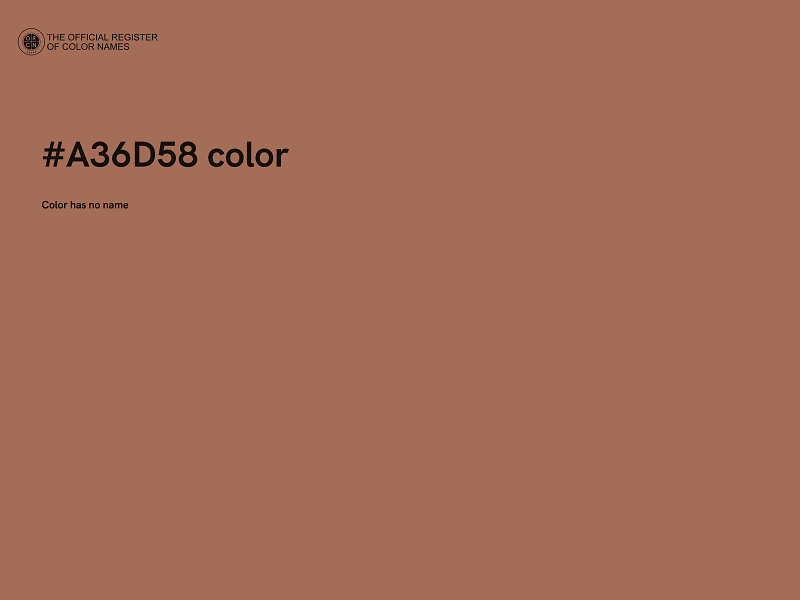 #A36D58 color image