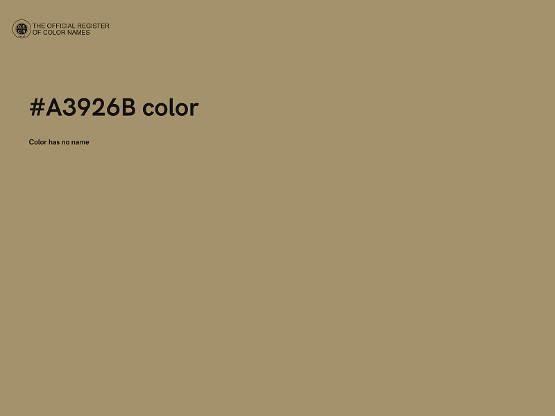 #A3926B color image