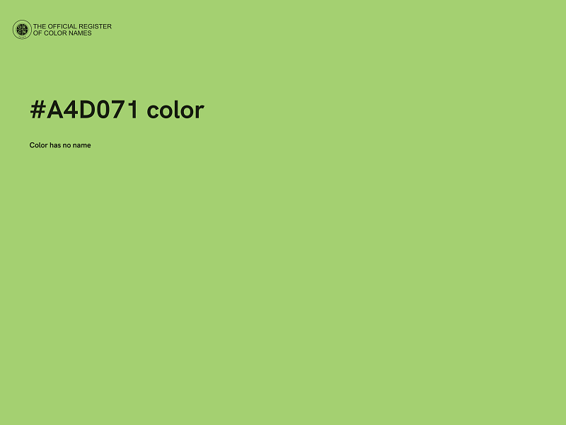 #A4D071 color image