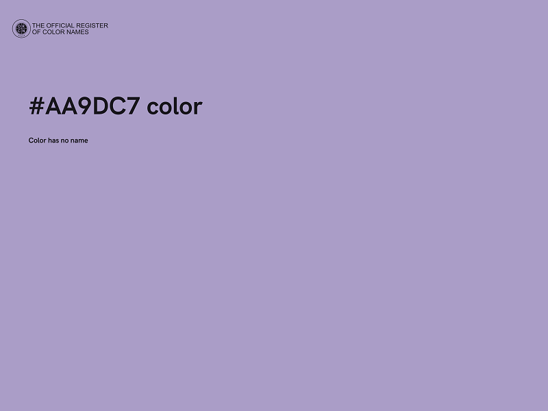 #AA9DC7 color image