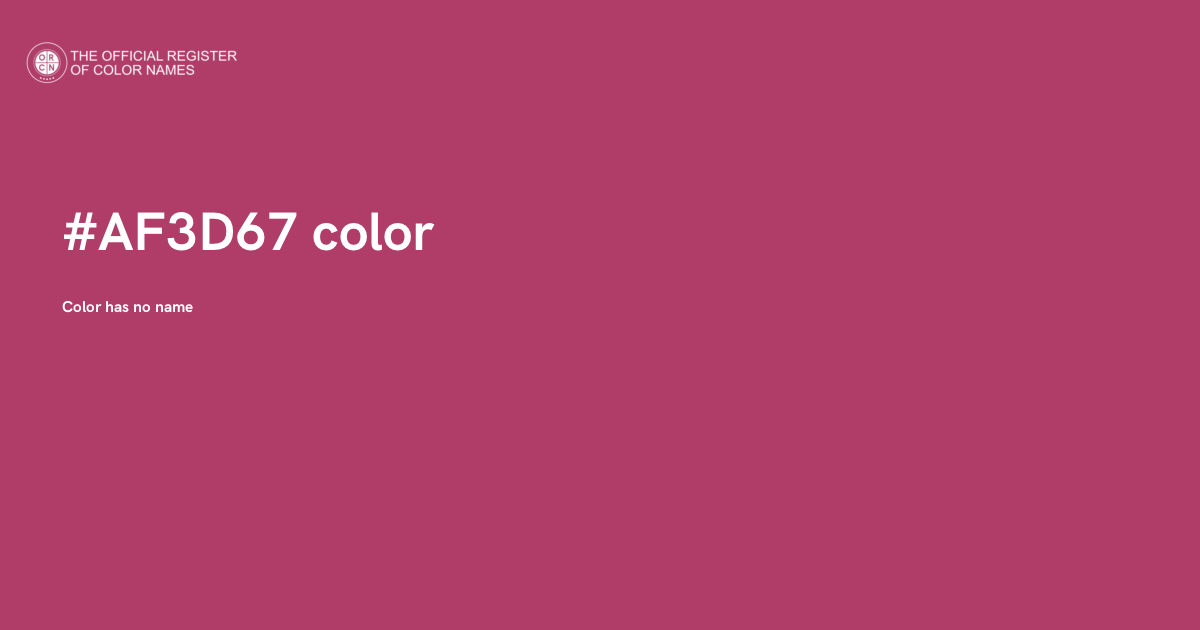 Color #AF3D67 - The Official Register of Color Names