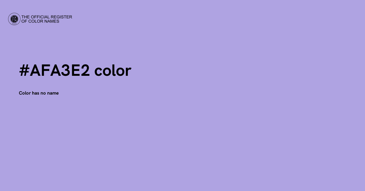 Apha Color 32 Color #AFA3E2 - The Official Register of Color Names