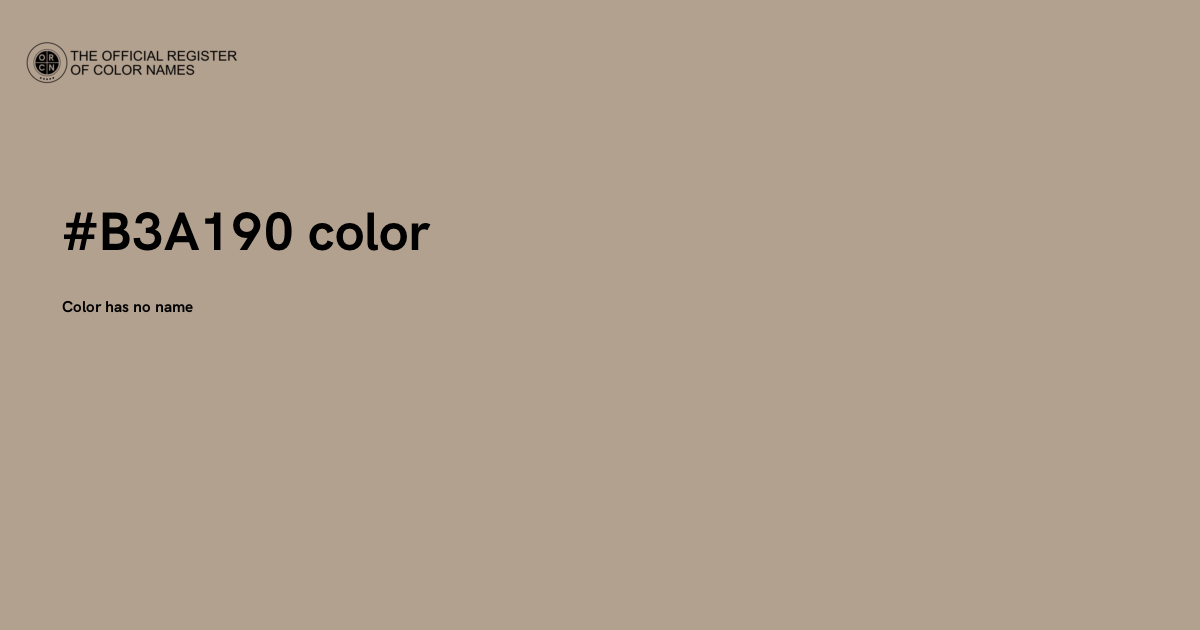 Paper Backcolor Paperback color - #B3A190 - The Official Register of Color Names