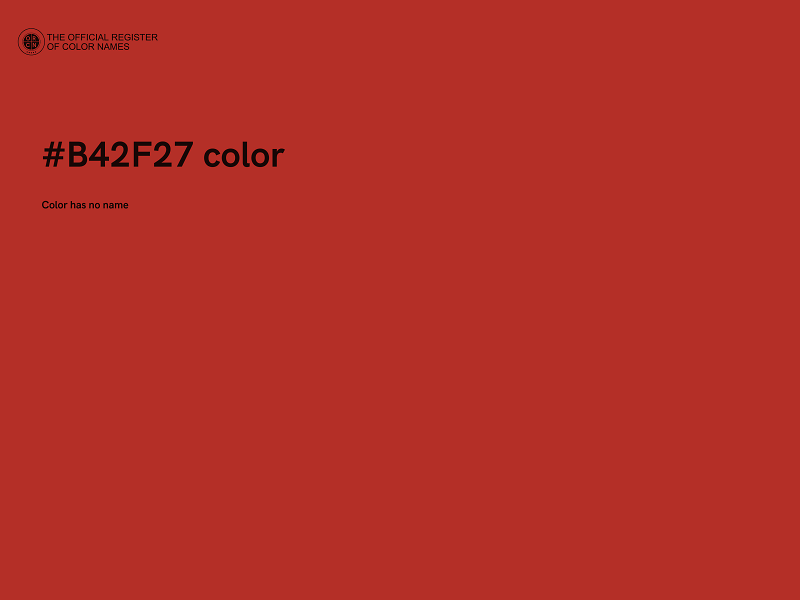 #B42F27 color image