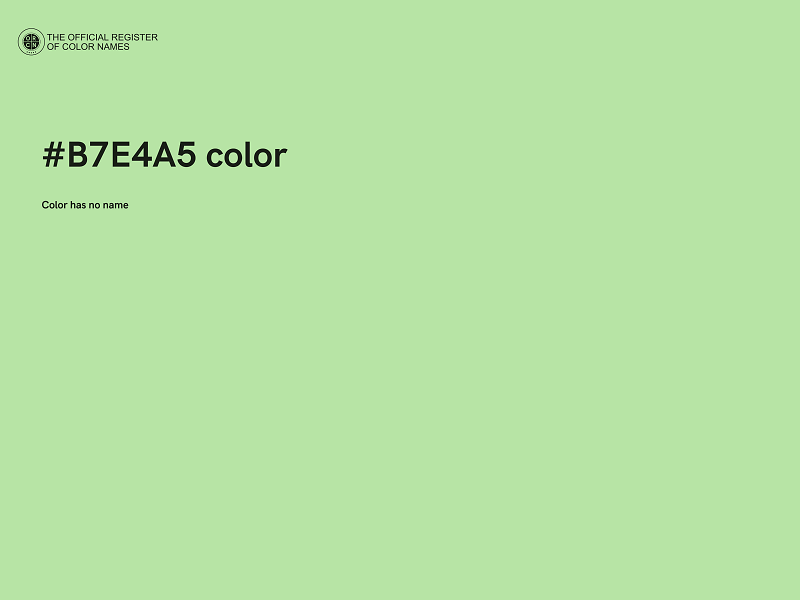 #B7E4A5 color image