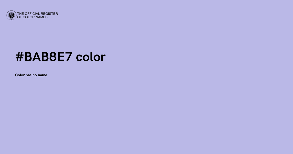 Color #BAB8E7 - The Official Register of Color Names