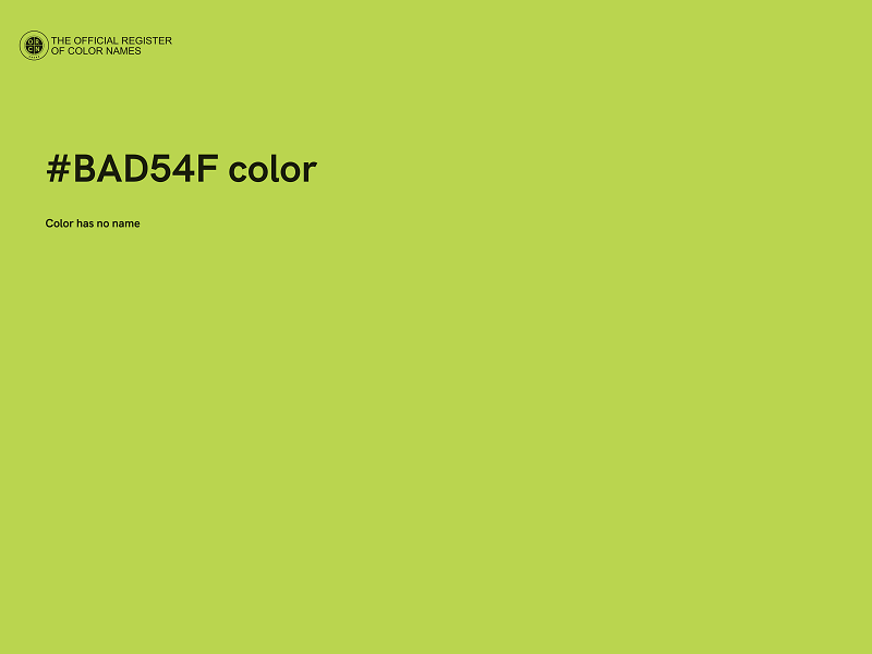 #BAD54F color image