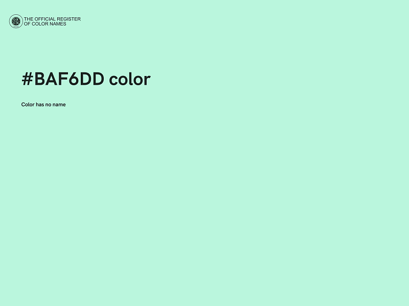 #BAF6DD color image