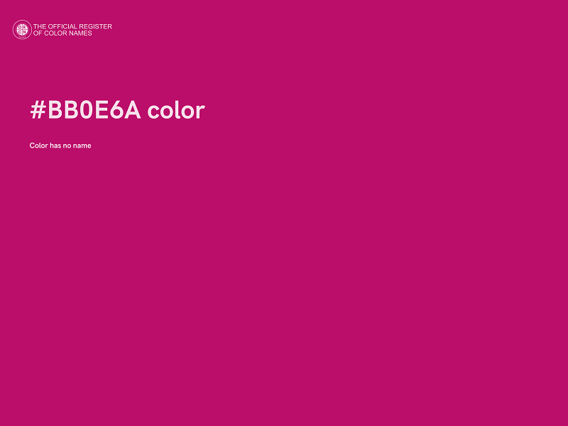 #BB0E6A color image