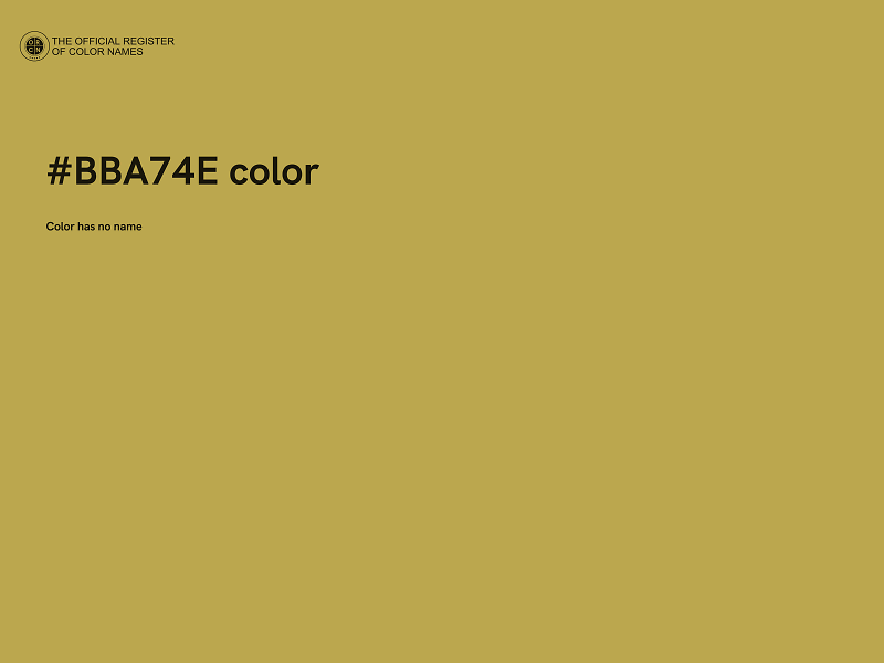 #BBA74E color image