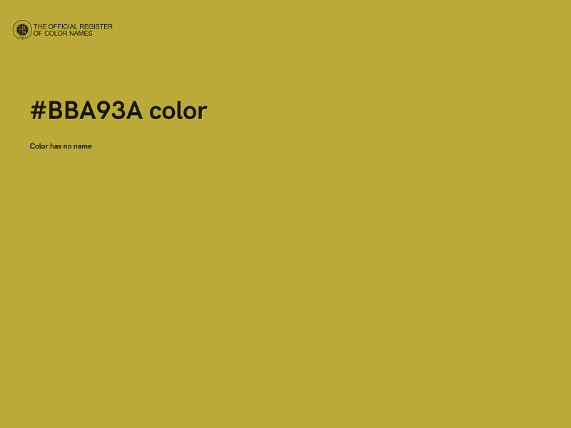 #BBA93A color image