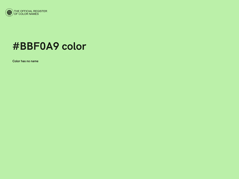 #BBF0A9 color image