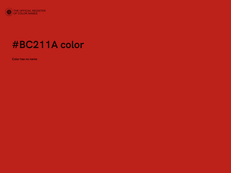 #BC211A color image