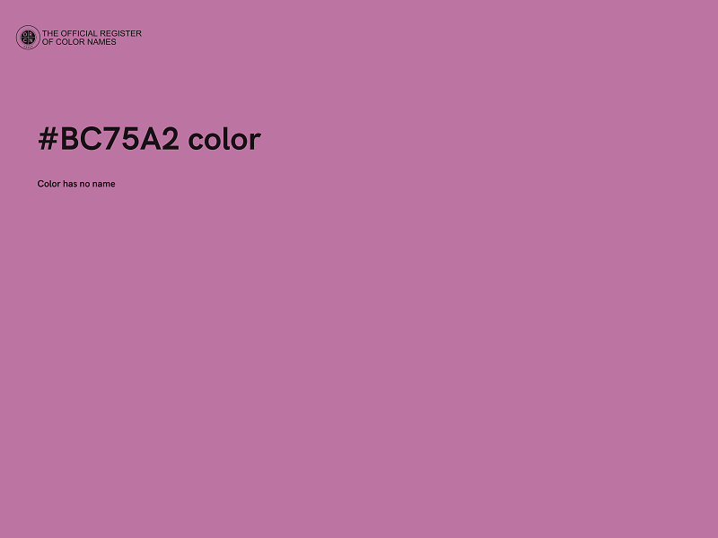 #BC75A2 color image