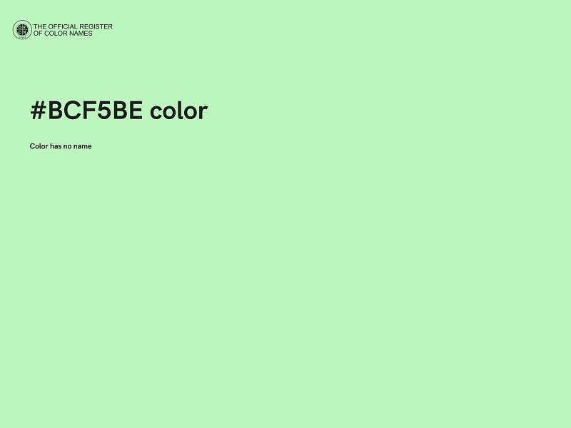 #BCF5BE color image