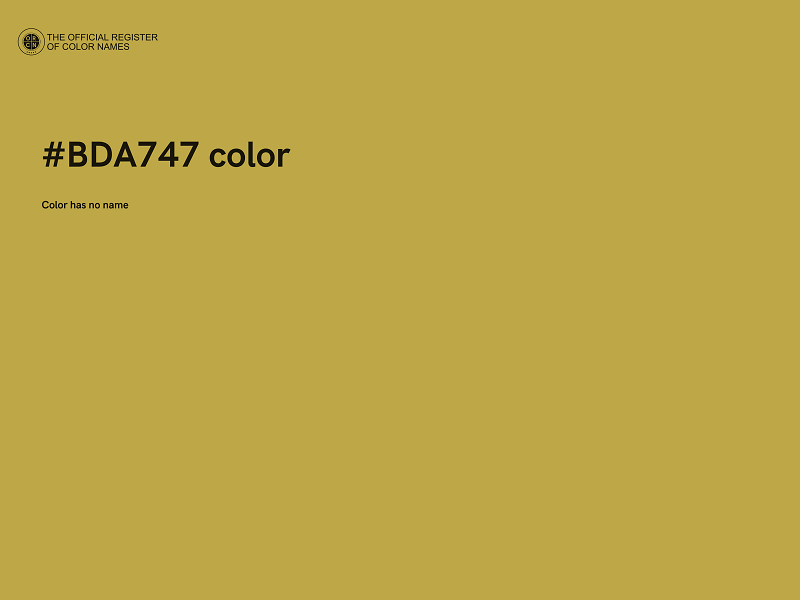 #BDA747 color image